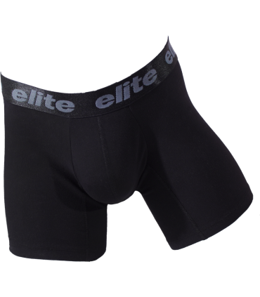 708 Boxer Medio-Largo Algodón Peinado Negro